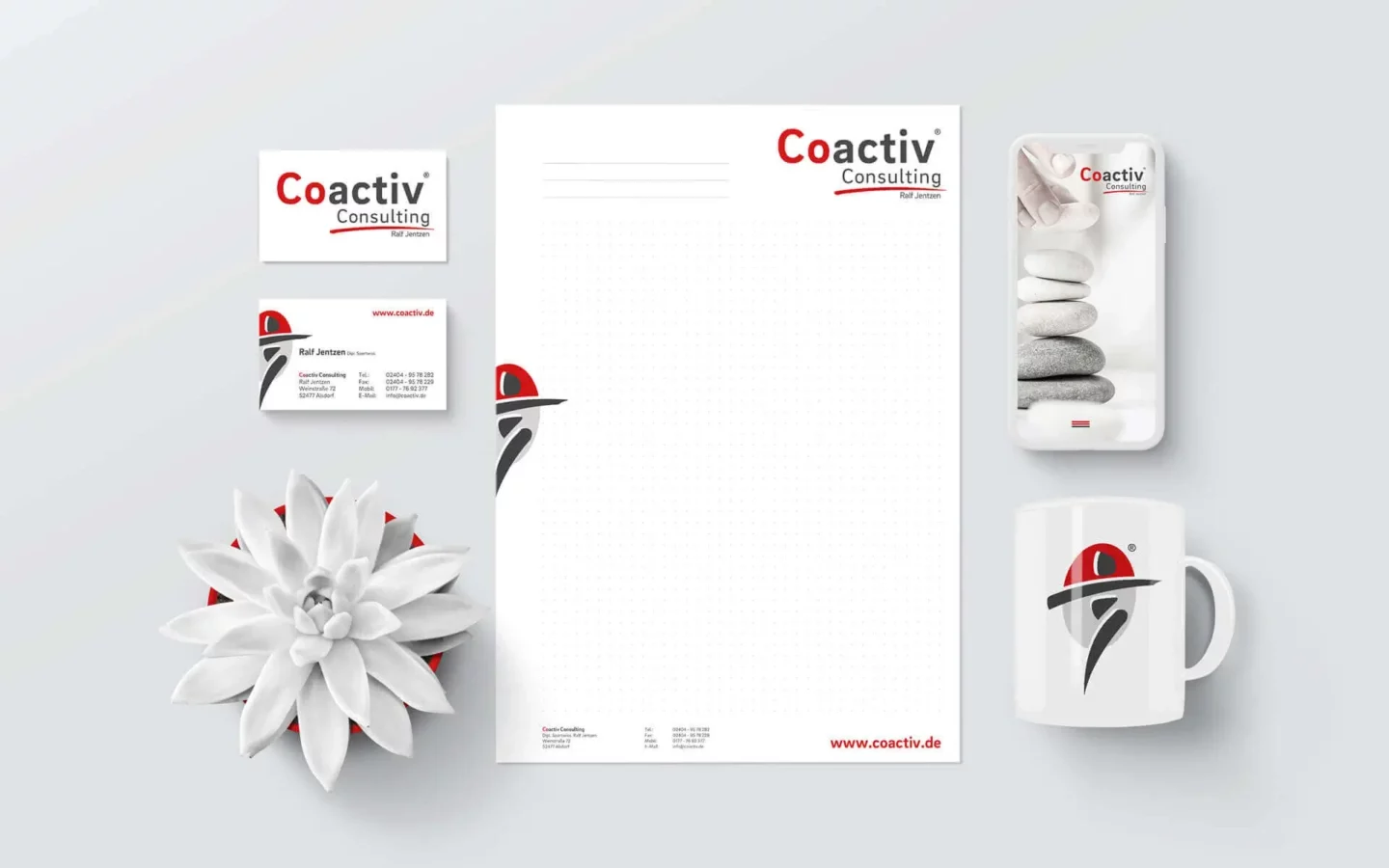 Visuelles Erscheinungsbild Coactiv Consulting mit Logodesign