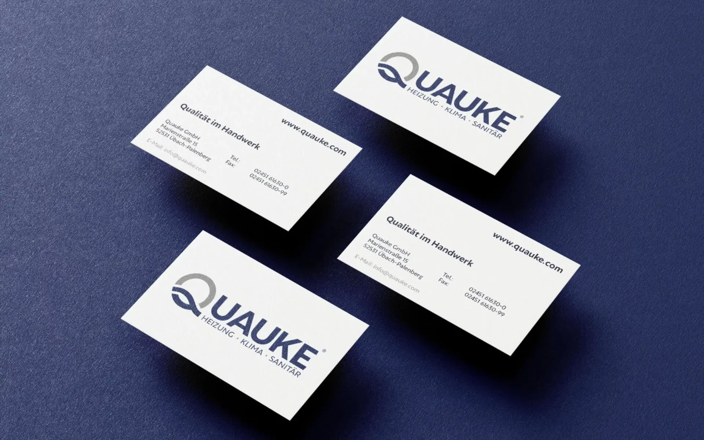 Visitenkarten der Quauke GmbH